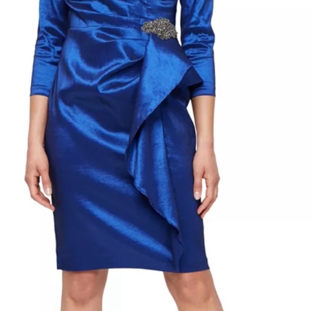 Alex Evenings Royal Blue Long Sleeve Dress